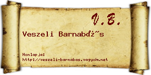 Veszeli Barnabás névjegykártya